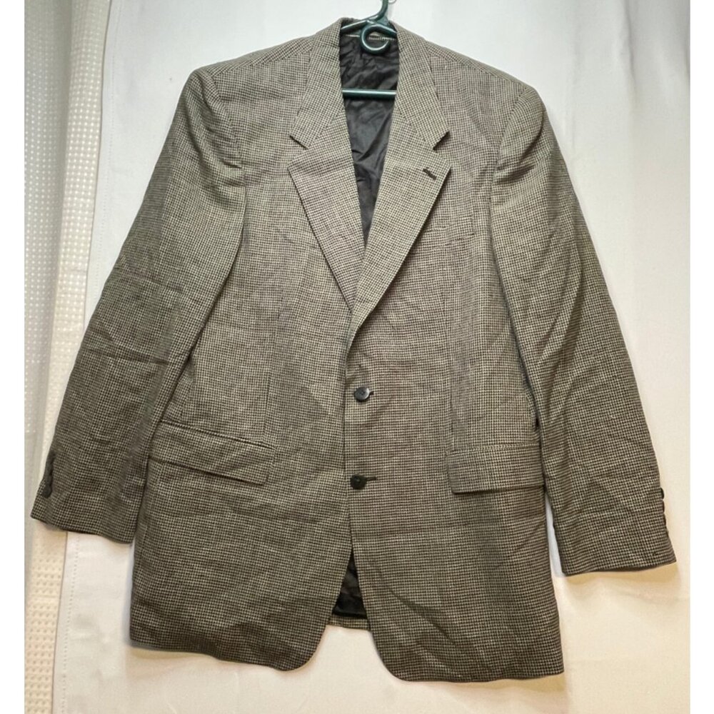 Kasper blazer sport coat jacket mens 42 tall wool made Canada black gray